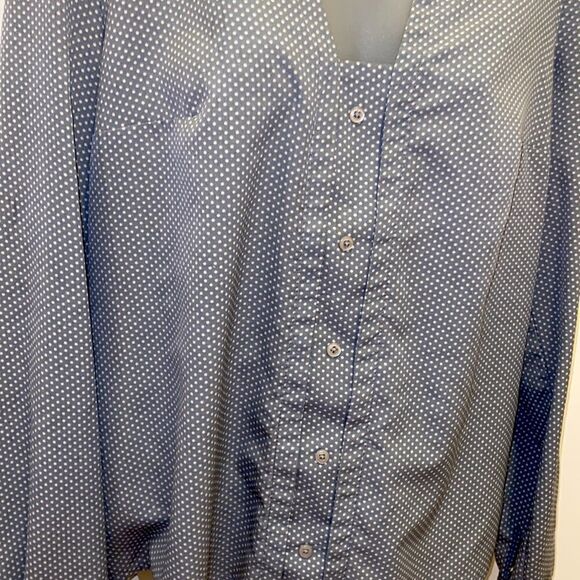 Nife Bluska Polka Dot Top Shirt Blouse Grey Blue size 40 large - Picture 3 of 6